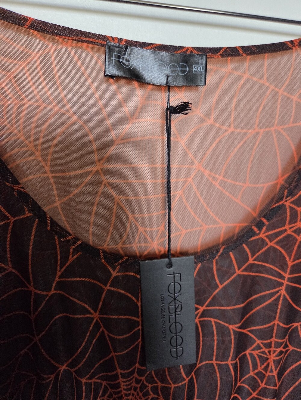 Foxblood Cobweb Mesh Babydoll Dress - Picture 4 of 4